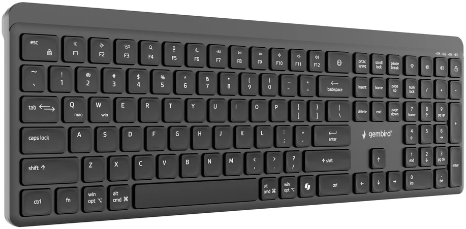 Gembird Dual-mode pro-business slim Belaidė klaviatūra, 2.4G+BT, US išdėstymas