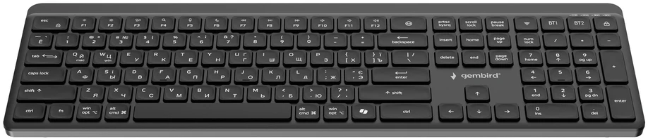 Gembird Dual-mode pro-business slim Belaidė klaviatūra, 2.4G+BT, Cyrillic išdėstymas
