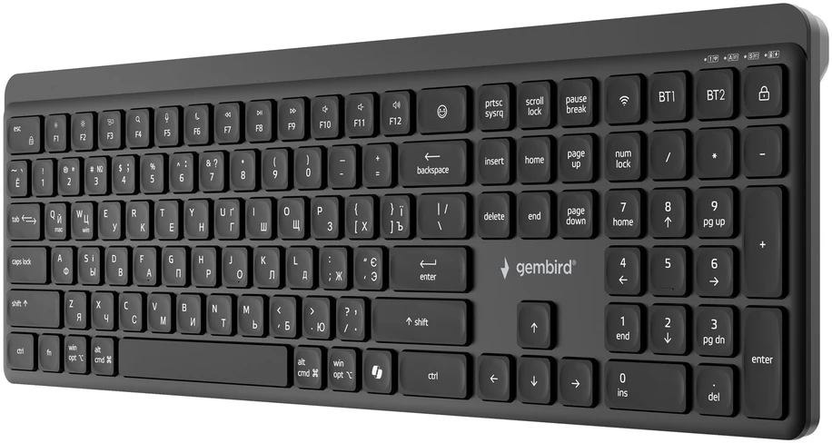 Gembird Dual-mode pro-business slim Belaidė klaviatūra, 2.4G+BT, Cyrillic išdėstymas