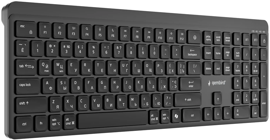 Gembird Dual-mode pro-business slim Belaidė klaviatūra, 2.4G+BT, Cyrillic išdėstymas