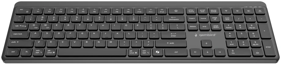 Gembird Dual-mode pro-business slim Belaidė klaviatūra, 2.4G+BT, US išdėstymas