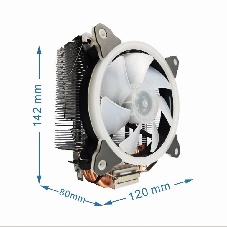 GEMBIRD CPU aušinimo ventiliatorius Huracan ARGB X130 12cm 150 W daugiaspalvis LED 4 kontaktų