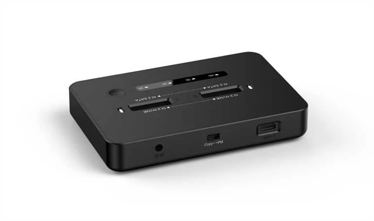Stacionarus kompiuteris Gembird Stalinio kompiuterio prijungimo stotelė su dviem SSD diskais, USB Type-C, M.2 NVMe (ir SATA), juoda