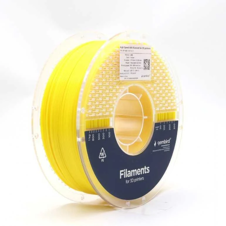 Gembird ABS siūlas 3D spausdinimui, geltonas, 1kg