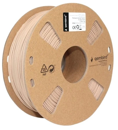 GEMBIRD 3DP-PLA-WD-01-NAT Gijos PLA mediena natūrali 1,75 mm 1kg