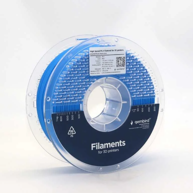 Mėlynas Gembird High Speed PLA filamentas 1kg