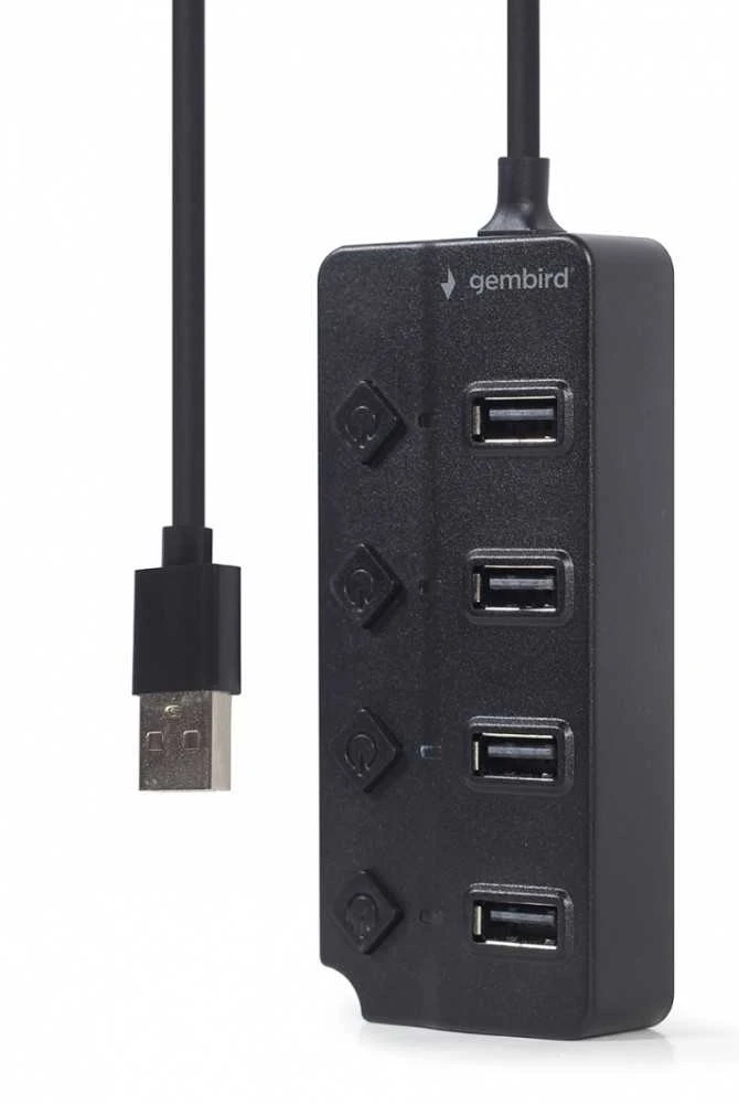 Keturių prievadų USB šakotuvas su mygtukais