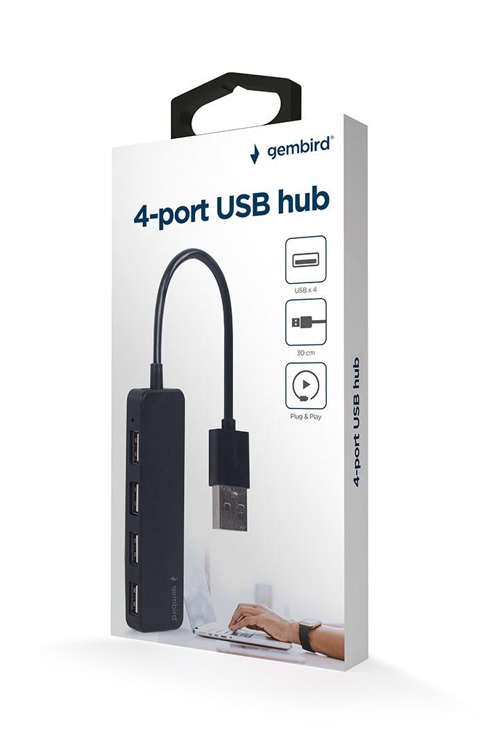 GEMBIRD 4 prievadų USB HUB juodas