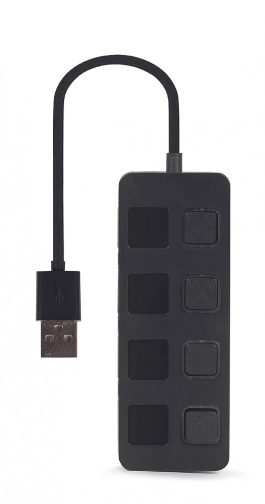 Gembird Hub usb 2.0 4-portowy su przełącznikami, juoda