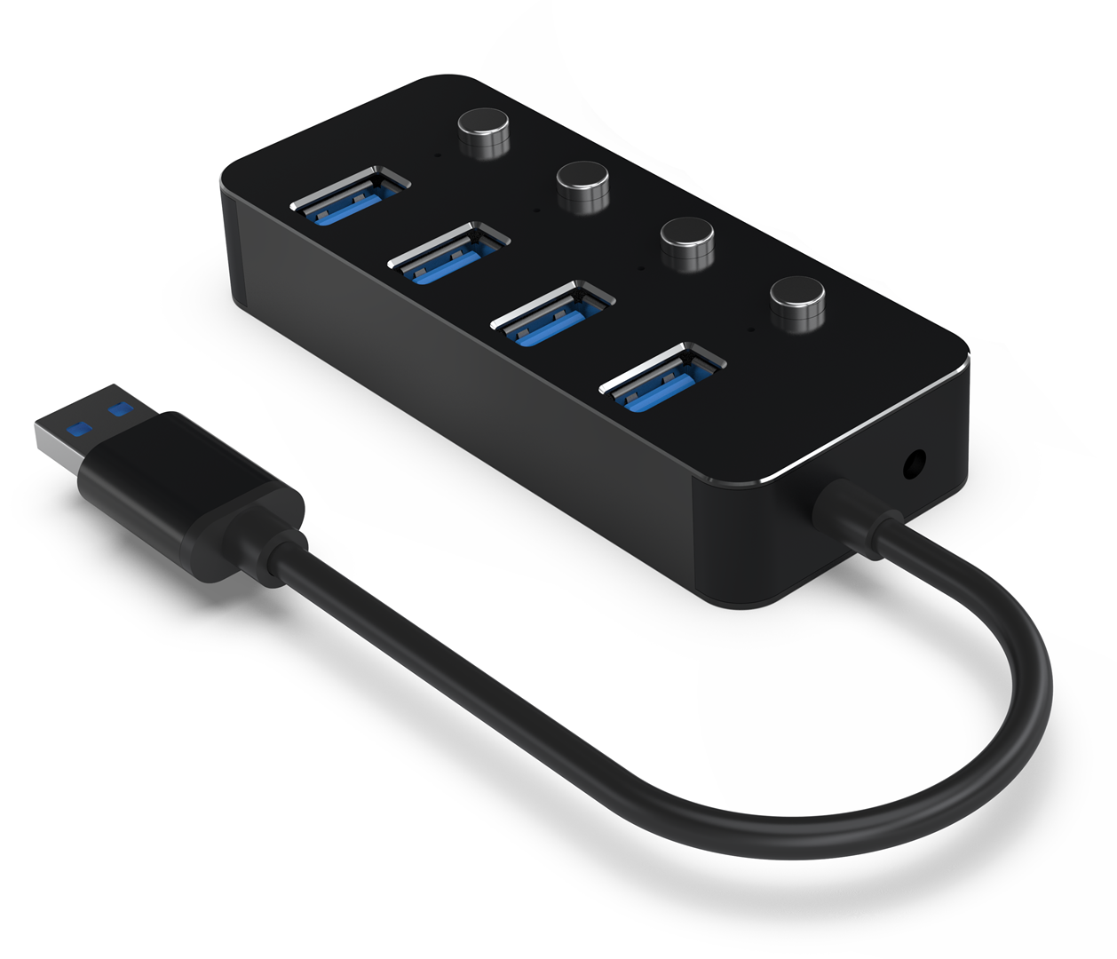 GEMBIRD USB 3.1 Gen 1 4 prievadų šakotuvas su jungikliais juodas