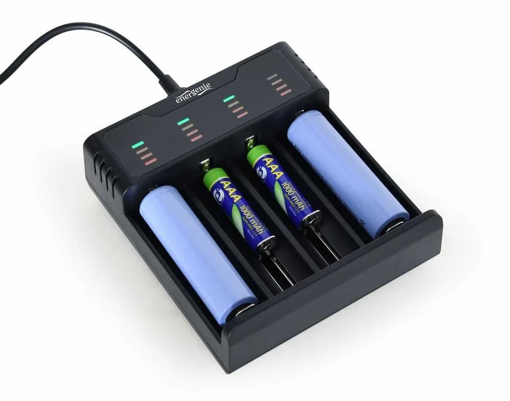 Gembird ENERGENIE BC-USB-02 Ni-MH + Li-ion Fast Baterija Charger juodas