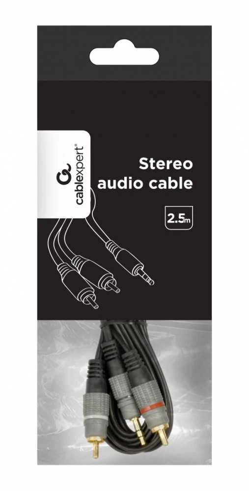 Audio laidas 3.5mm į 2xRCA pakuotėje