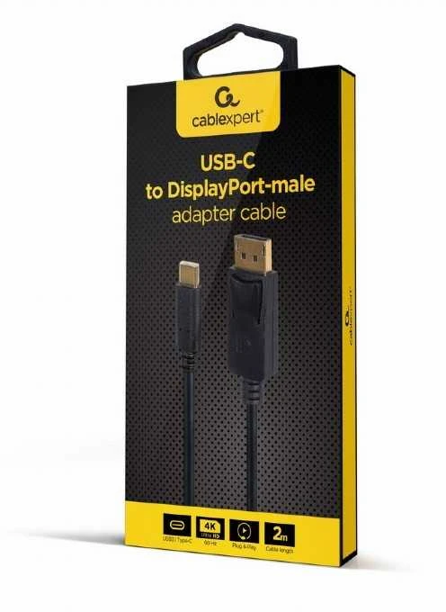 GEMBIRD USB-C į DisplayPort-male adapteris 4K 60 Hz 2m juodas