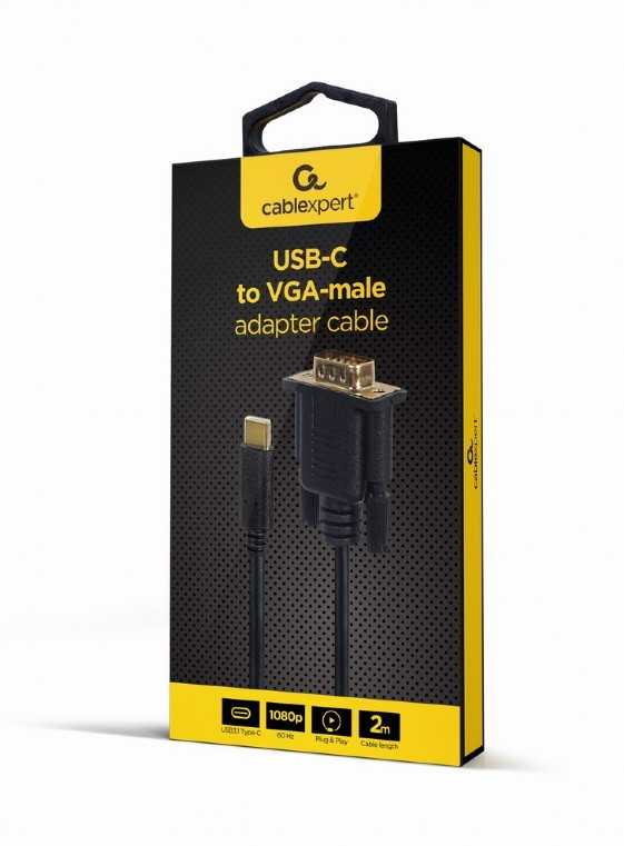 Gembird Kabelis usb-c do vga male 1920x1080 60hz