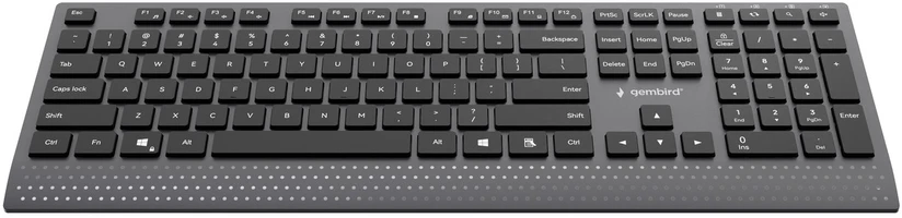 Gembird KB-MCH-06 Slim su laidu multimedia klaviatūra with Type-C adapter, US išdėstymas, juodas