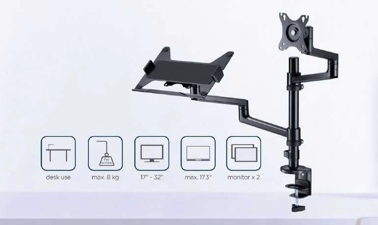 Gembird Laikiklis do monitora max 27'' i laptop do 17''