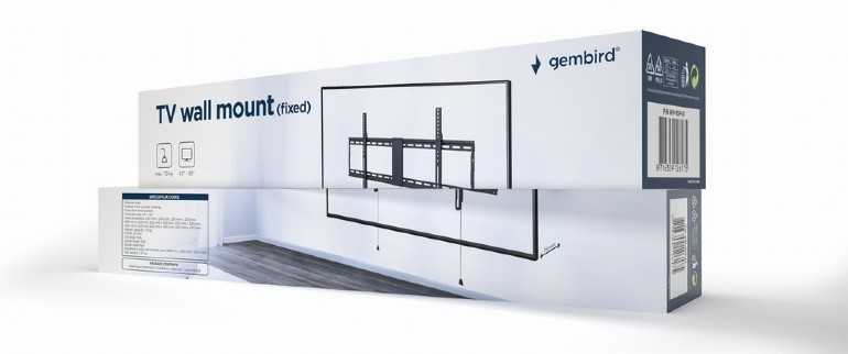 Gembird LCD laikiklis sieninis 43-90 VESA max 800 x 400 mm, iki 70 kg