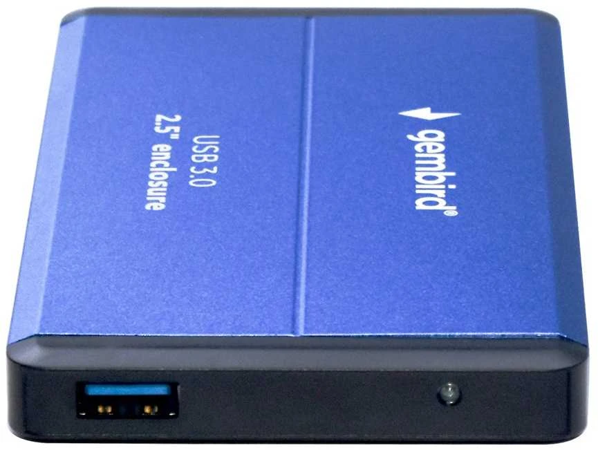 Gembird obudowa hdd/ssd usb 3.0 2.5" sata, aliuminio, mėlyna