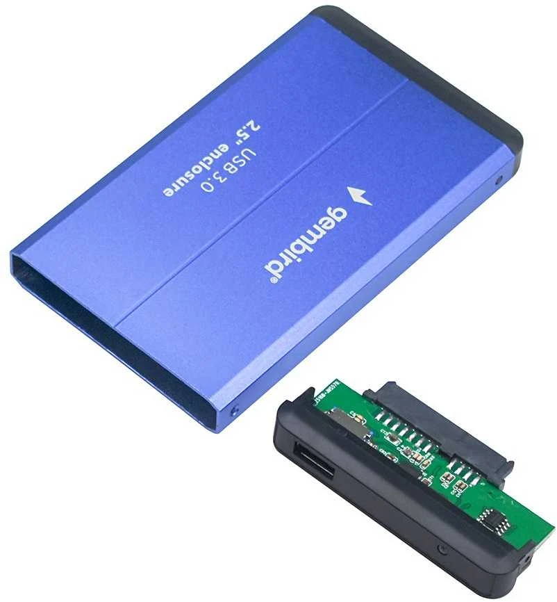 Gembird obudowa hdd/ssd usb 3.0 2.5" sata, aliuminio, mėlyna