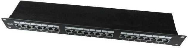 GEMBIRD NPP-C624-002 Gembird 19 patch panel 24 port 1U cat.6 su galinio kabelio valdymu, juodas