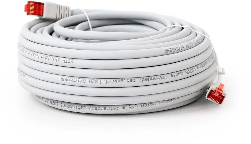 GEMBIRD PP6A-LSZHCU-20M Gembird patchcord RJ45, kat. 6A,SFTP, LSZH, 20m, pilka
