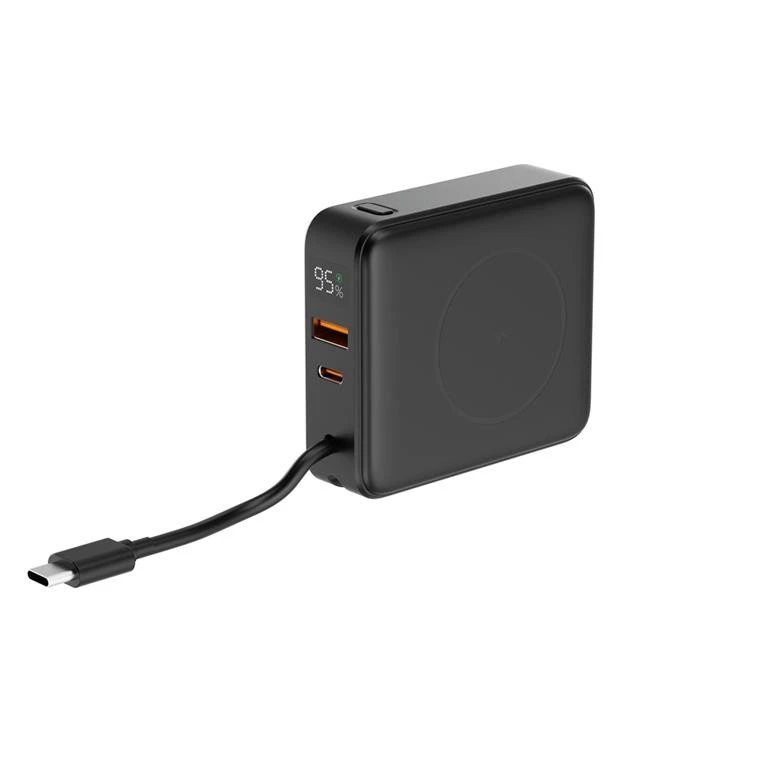 Gembird Powerbank 10000mah 1xusb-c/1xusb-a 20w belaidis 15w juoda