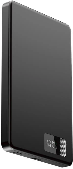 Gembird nešiojama įkroviklis su belaidžiu įkrovimu 15W ir LCD ekranu 5000mAh, juodas (PB05-WPC15M-LCD-01)