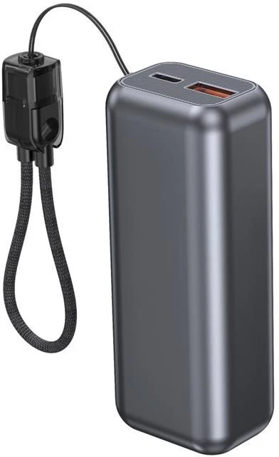 Gembird Powerbank lcd 10000mah qc3.0 20w pilka