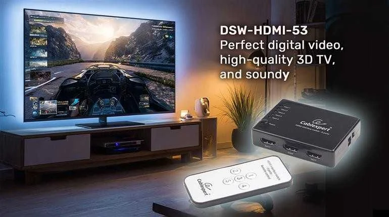 GEMBIRD DSW-HDMI-53 Gembird HDMI sąsajos jungiklis, 5 jungtys