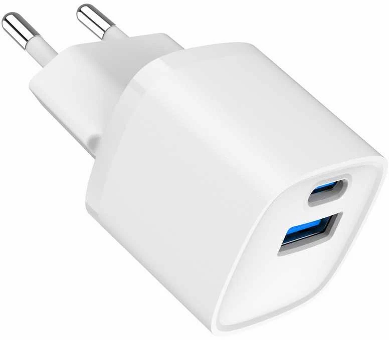 GEMBIRD 2-port USB fast charger with pass-through AC socket 20W baltas