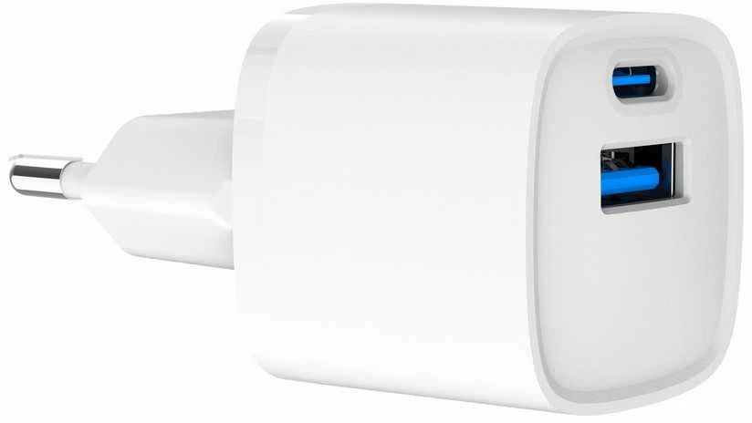 GEMBIRD 2-port USB fast charger with pass-through AC socket 20W baltas