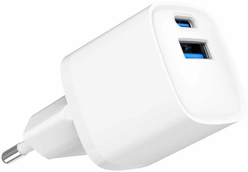 GEMBIRD 2-port USB fast charger with pass-through AC socket 20W baltas