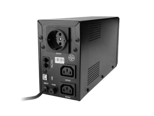 Gembird Energenie | UPS su USB ir LCD ekranu, Juodas | 850 VA | 220 V