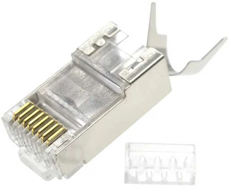 GEMBIRD Shielded modular CAT7 pass-through type plug 15u auksinis plated 50 pcs per bag