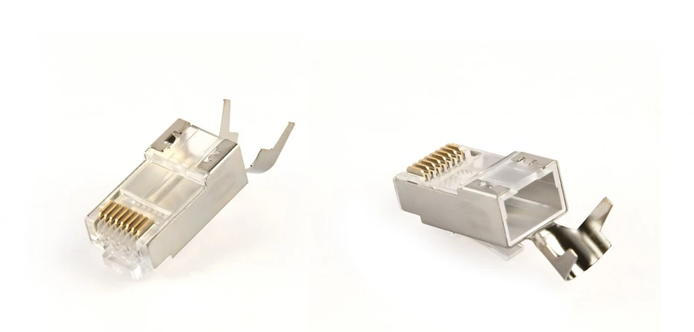 GEMBIRD Shielded modular CAT7 pass-through type plug 15u auksinis plated 10 pcs per bag