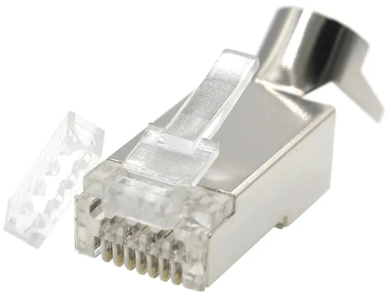 GEMBIRD Shielded modular CAT7 pass-through type plug 15u auksinis plated 10 pcs per bag