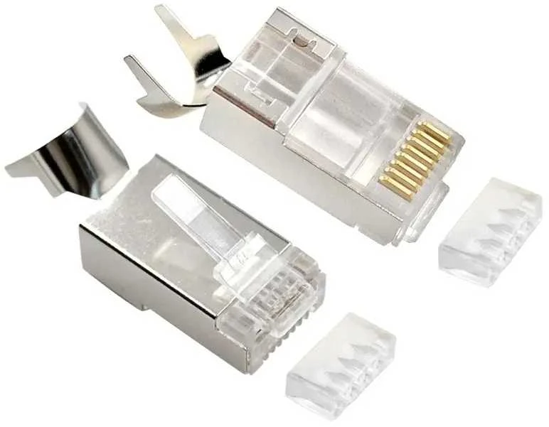 GEMBIRD Shielded modular CAT7 pass-through type plug 15u auksinis plated 50 pcs per bag