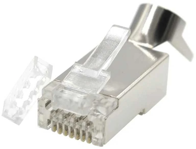 GEMBIRD Shielded modular CAT7 pass-through type plug 15u auksinis plated 50 pcs per bag