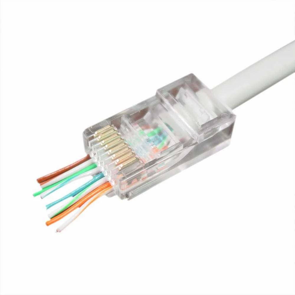 GEMBIRD LC-PTU-01/100 Gembird Universalus praėjimo modulinis UTP kištukas 8P8C, 100 vnt., tvirtas ir suvytas