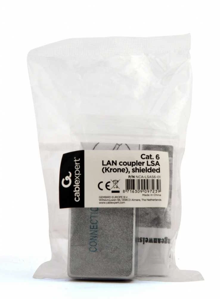 GEMBIRD NCA-LSAS6-01 Gembird RJ45/RJ45 in-line jungtis cat.6, LSA (Krone), FTP, ekranuotas, sidabrinis