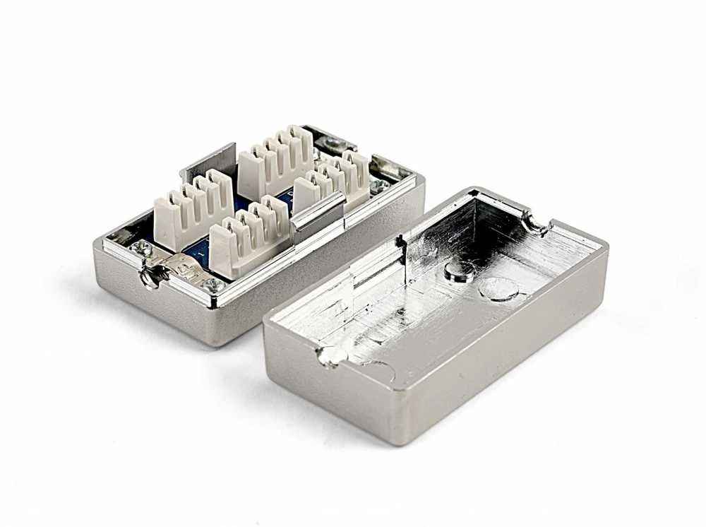 GEMBIRD NCA-LSAS6-01 Gembird RJ45/RJ45 in-line jungtis cat.6, LSA (Krone), FTP, ekranuotas, sidabrinis