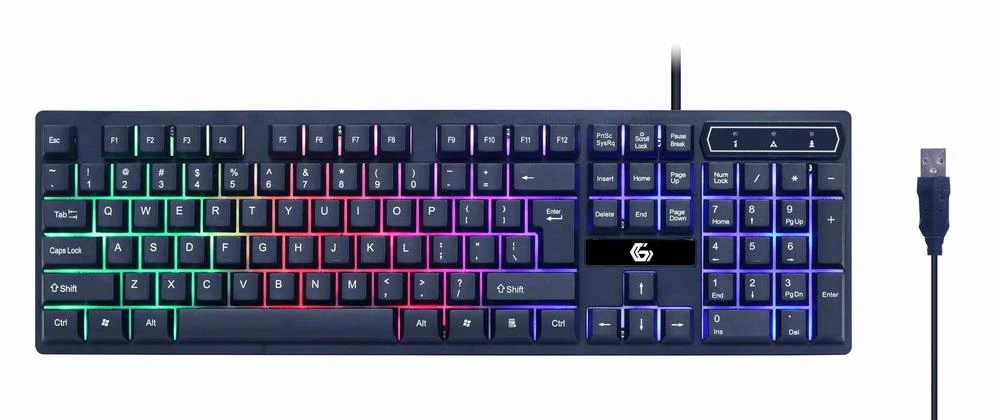 Klaviatūra GEMBIRD 4-in-1 foninio apšvietimo žaidimų rinkinys Ghost US išdėstymas
