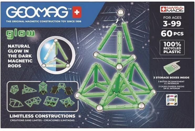 Šviečiantys perdirbti magnetiniai blokeliai 60 vienetų GEOMAG GEO-338