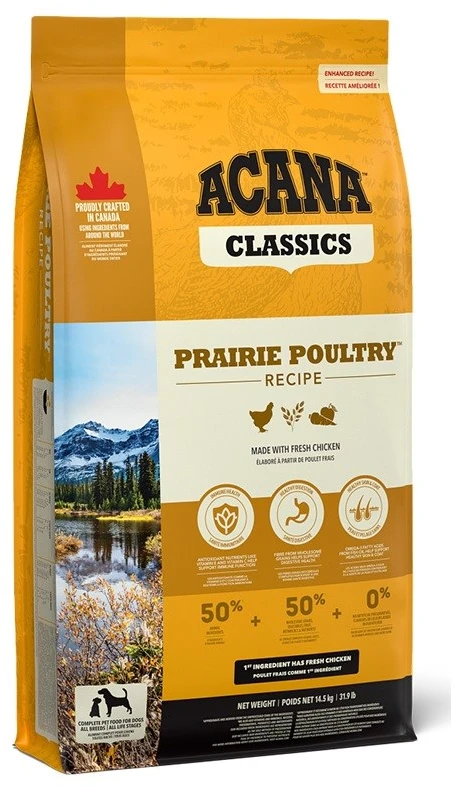 Sausas Šunų Maistas - ACANA Classics Prairie Paukštiena 14,5kg Suaugusiems Su Vištiena