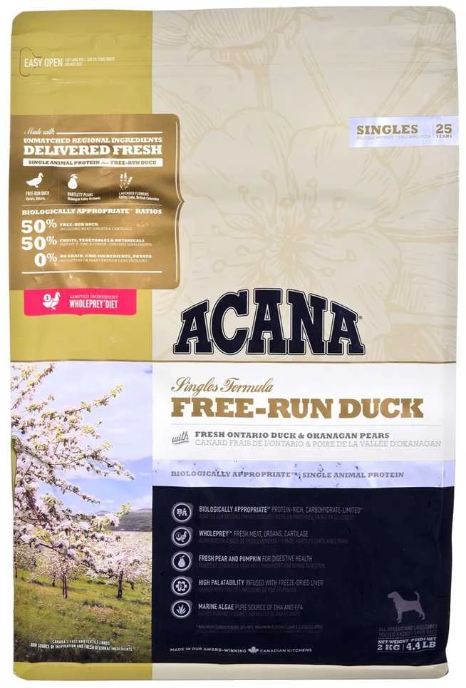 ACANA Singles Free-Run antiena - sausas šunų maistas - 2kg