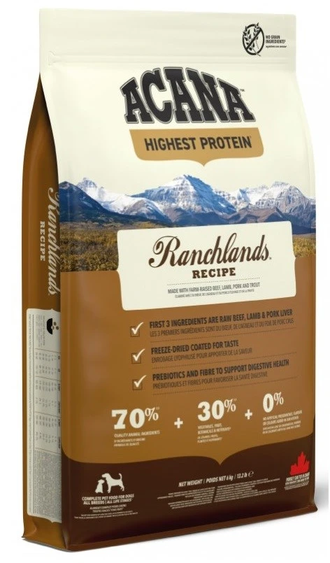 Šunų Maistas - Acana Highest Protein Ranchlands 6 Kg