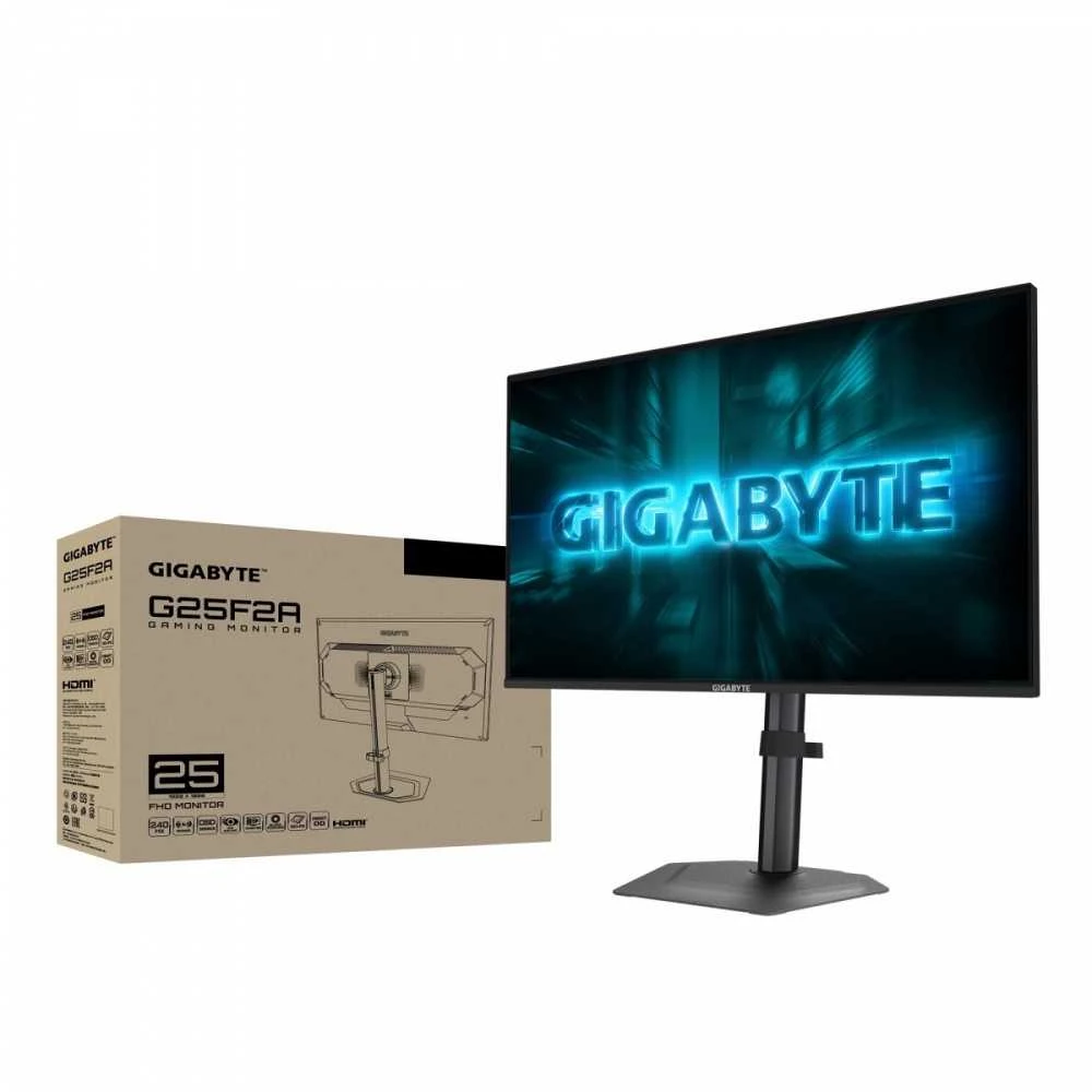 GIGABYTE G25F2A 25" FHD Gaming Monitorius - 1920 x 1080, 240Hz, 1ms, 300 cd/m², Ekranas HDR 10, HDMI 2.0, Displayport 1.4