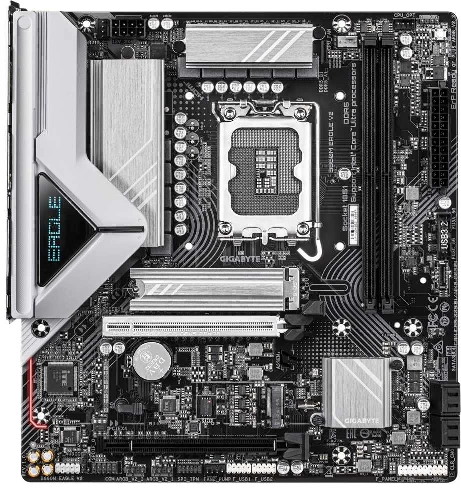 RAM „Gigabyte B860M Eagle V2“ pagrindinė plokštė „Intel B860 LGA 1851“ (V1 lizdas), „Micro ATX“