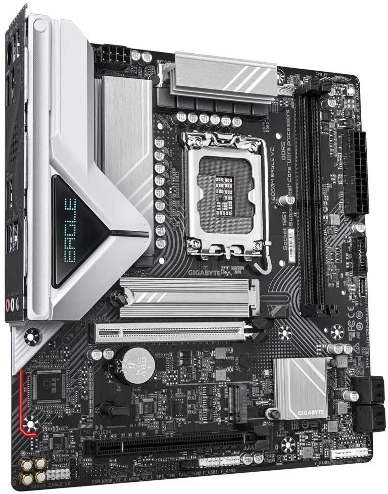 RAM „Gigabyte B860M Eagle V2“ pagrindinė plokštė „Intel B860 LGA 1851“ (V1 lizdas), „Micro ATX“
