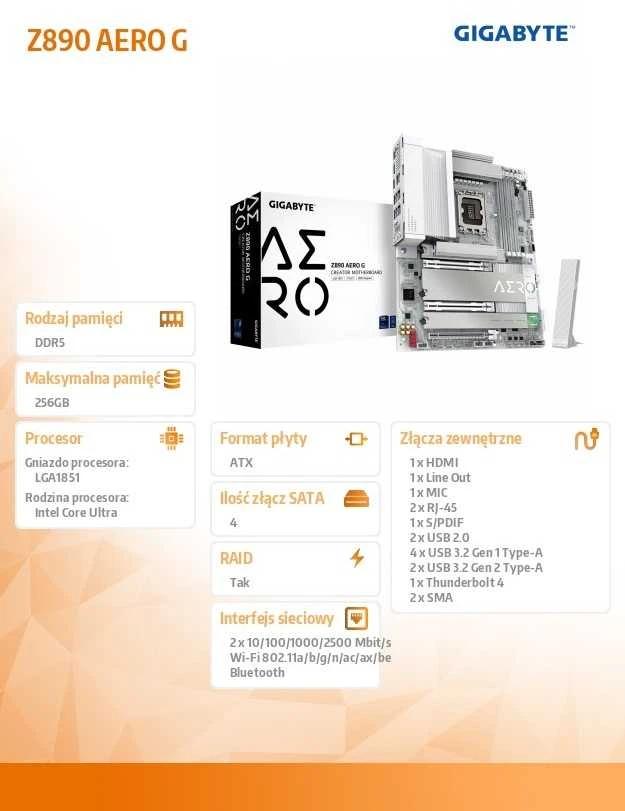 Pagrindinė plokštė GIGABYTE Z890 AERO G